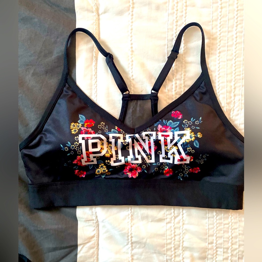 Pink sports bra